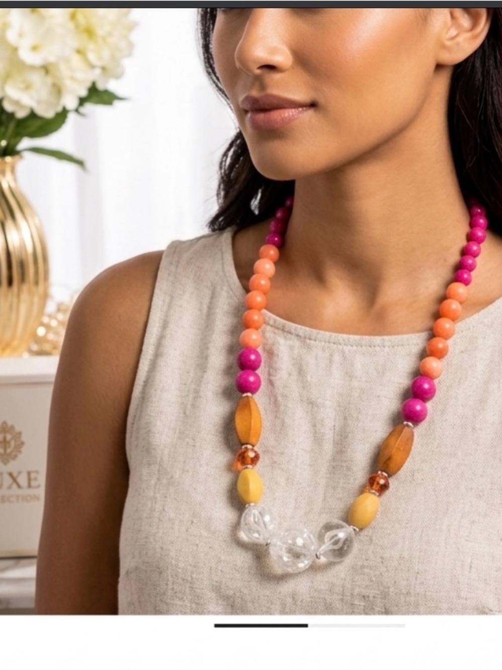 EL-Vintage Artisan Boho Chic Statement Beaded Necklace